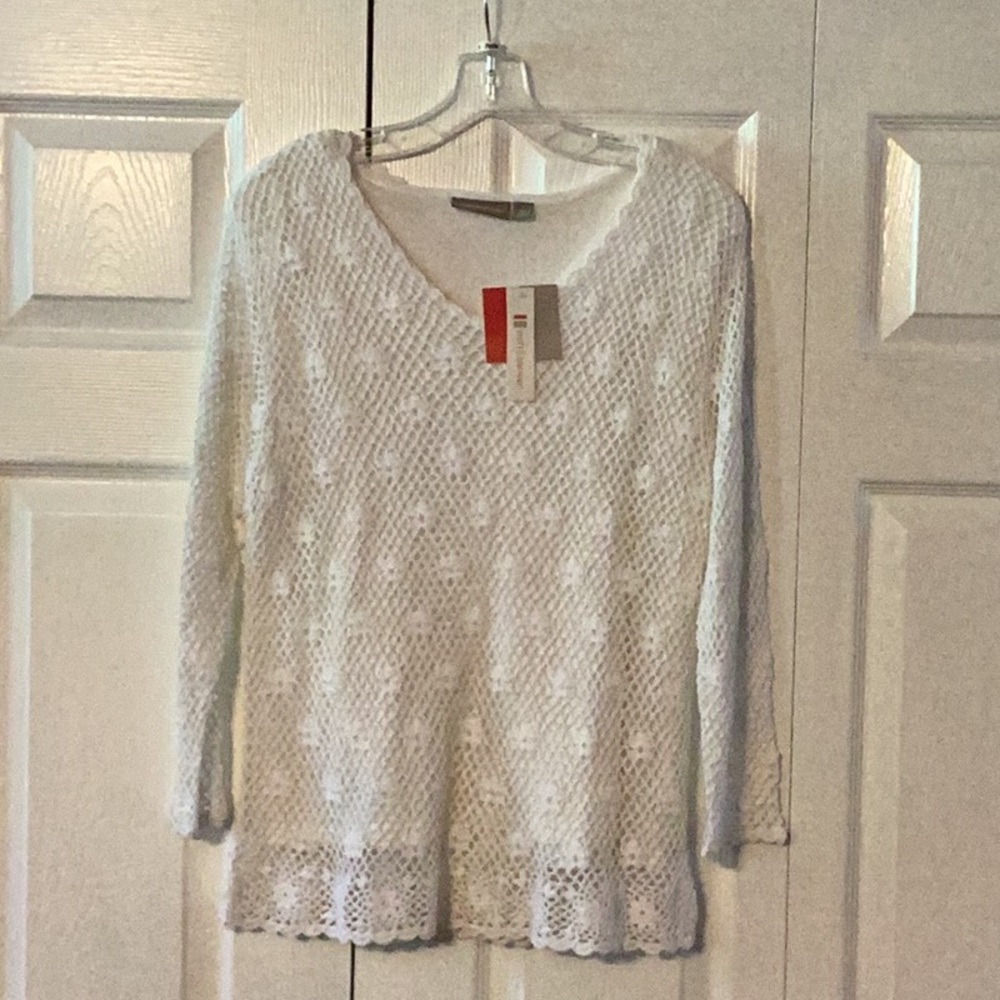 White lacy top